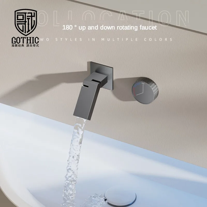 Black Concealed Basin Faucet Folding Rotating Gun Gray Hot and Cold Wall Mounted Inter-Platform Basin Mixing Valve Bathroom Tap
Black Concealed Basin Faucet Folding Rotating Gun Gray Hot and Cold Wall Mounted Inter-Platform Basin Mixing Valve Bathroom Tap