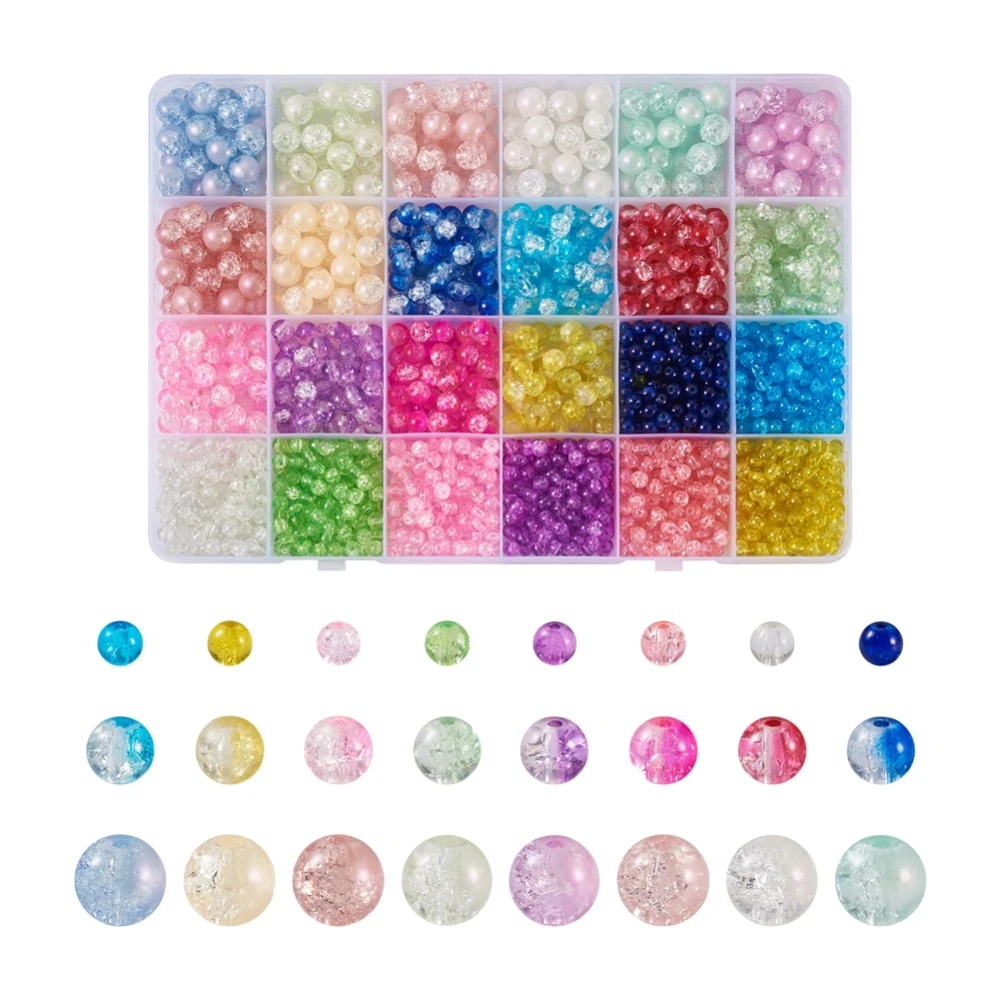 1800Pcs Painted Baking Crackle Glass Beads 4mm 6mm 8mm Round Beads Mix Color For Jewelry Making Bracelet Necklace Earring Decor 
1800Pcs Painted Baking Crackle Glass Beads 4mm 6mm 8mm Round Beads Mix Color For Jewelry Making Bracelet Necklace Earring Decor