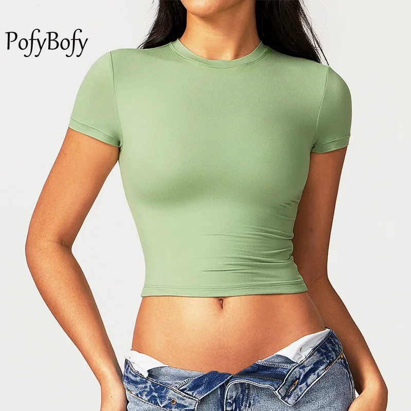 PofyBofy, Модный облегающий кроп-топ, быстросохнущий, с круглым вырезом и коротким рукавом, эластичная Женская футболка для йоги, фитнеса, Пилатеса, спортзала, спортивная одежда
PofyBofy, Модный облегающий кроп-топ, быстросохнущий, с круглым вырезом и коротким рукавом, эластичная Женская футболка для йоги, фитнеса, Пилатеса, спортзала, спортивная одежда