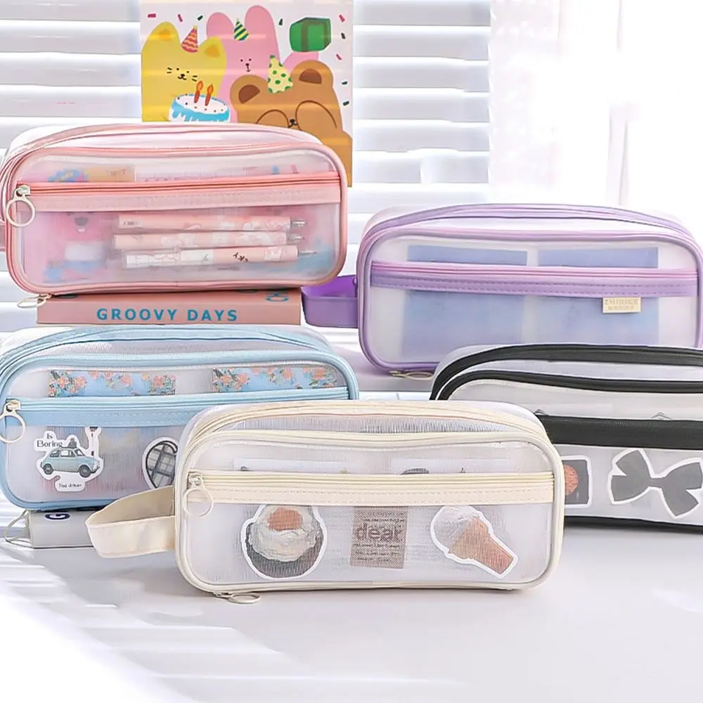 Large Capacity Pen Bag Zipper Double-deck Stationery Pen Case Washable Transparent Mesh Pen Storage Bag
Large Capacity Pen Bag Zipper Double-deck Stationery Pen Case Washable Transparent Mesh Pen Storage Bag