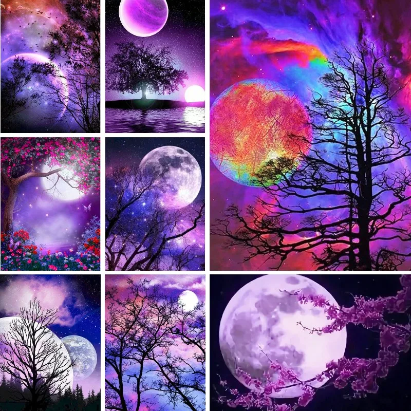 5D DIY Diamond Painting 2023 Purple Moon and Tree Landscape Full Square/round Embroidery Mosaic Scenery Wall Sticker Gift
5D DIY Diamond Painting 2023 Purple Moon and Tree Landscape Full Square/round Embroidery Mosaic Scenery Wall Sticker Gift