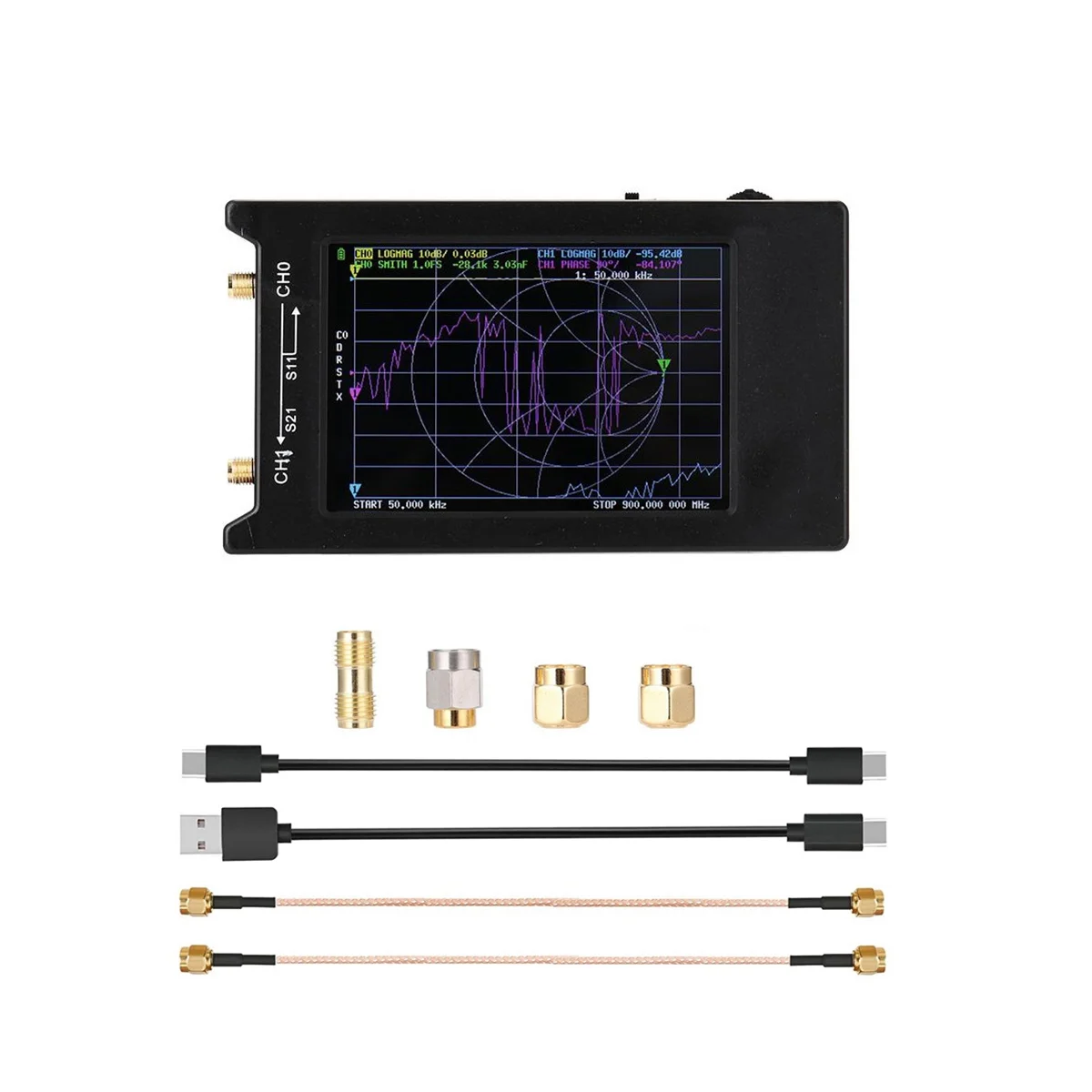 -Векторный анализатор сети H4 10 кгц-240ггц MF HF VHF UHF, анализатор сетевого спектра с 4-дюймовым дисплеем 
-Векторный анализатор сети H4 10 кгц-240ггц MF HF VHF UHF, анализатор сетевого спектра с 4-дюймовым дисплеем
