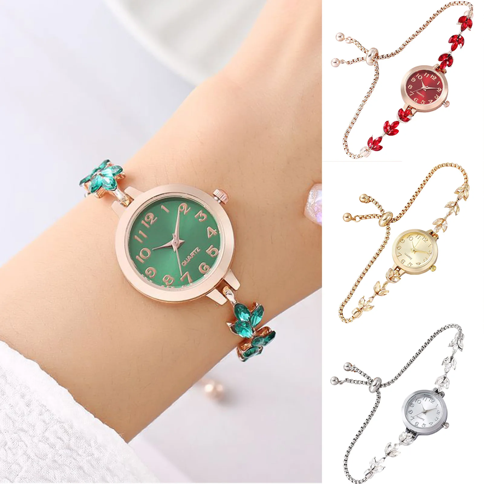 

Women's Shiny Rhinestone Watches Easy to Read Elegant Analog Bangle Wrist Watch for Girlfriend Birthday Gift