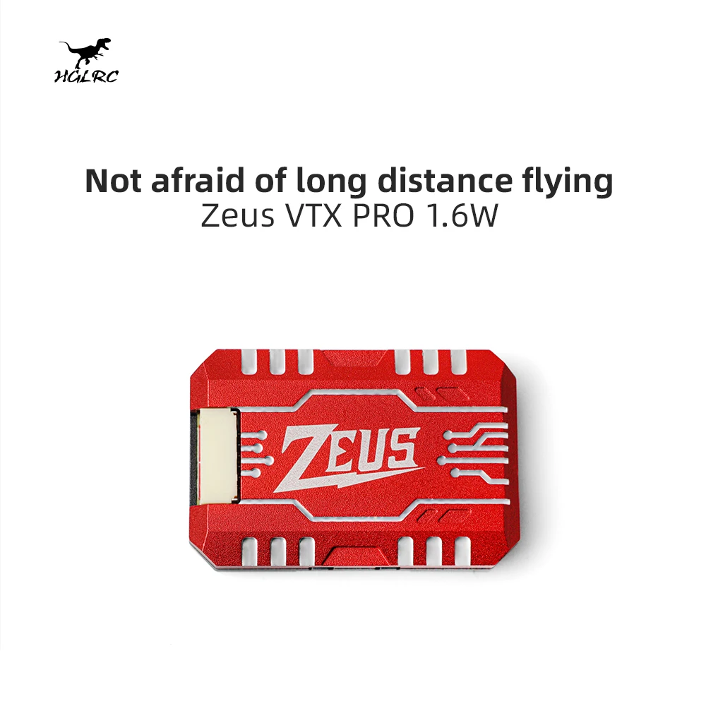 

HGLRC Zeus VTX PRO 1.6W aerial FPV 5.8G image transmission high power adjustable with microphone 7-36V