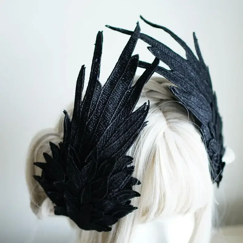 

Halloween Cosplay Feather Angel Wing Hair Clips Lolita Barrette Hairpin Lolita Anime Hair Accessories Anime Black White Headwear