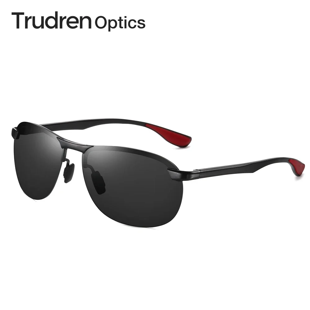 

Trudren Mens Semi-Rimless Oval Sunglasses for Male Sporty Polarized Sun Glasses Good Quality Anti-glare Driving Sunglass 1708