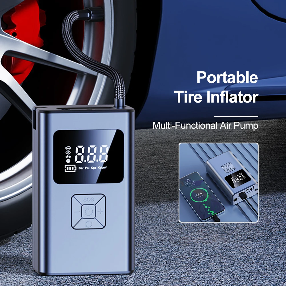 150PSI Car Tire Inflator Air Compressor Pump 12V Cordless Inflator With LED USB Output For Bicycles Motorcycle
150PSI Car Tire Inflator Air Compressor Pump 12V Cordless Inflator With LED USB Output For Bicycles Motorcycle
