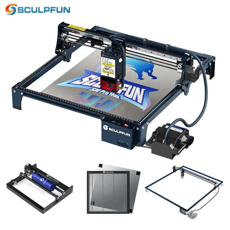Лазерный гравер SCULPFUN S30 Pro Max с автоматической воздушной помощью, лазерный резак 20 Вт, высокоточный Промышленный лазерный гравировальный станок 
Лазерный гравер SCULPFUN S30 Pro Max с автоматической воздушной помощью, лазерный резак 20 Вт, высокоточный Промышленный лазерный гравировальный станок