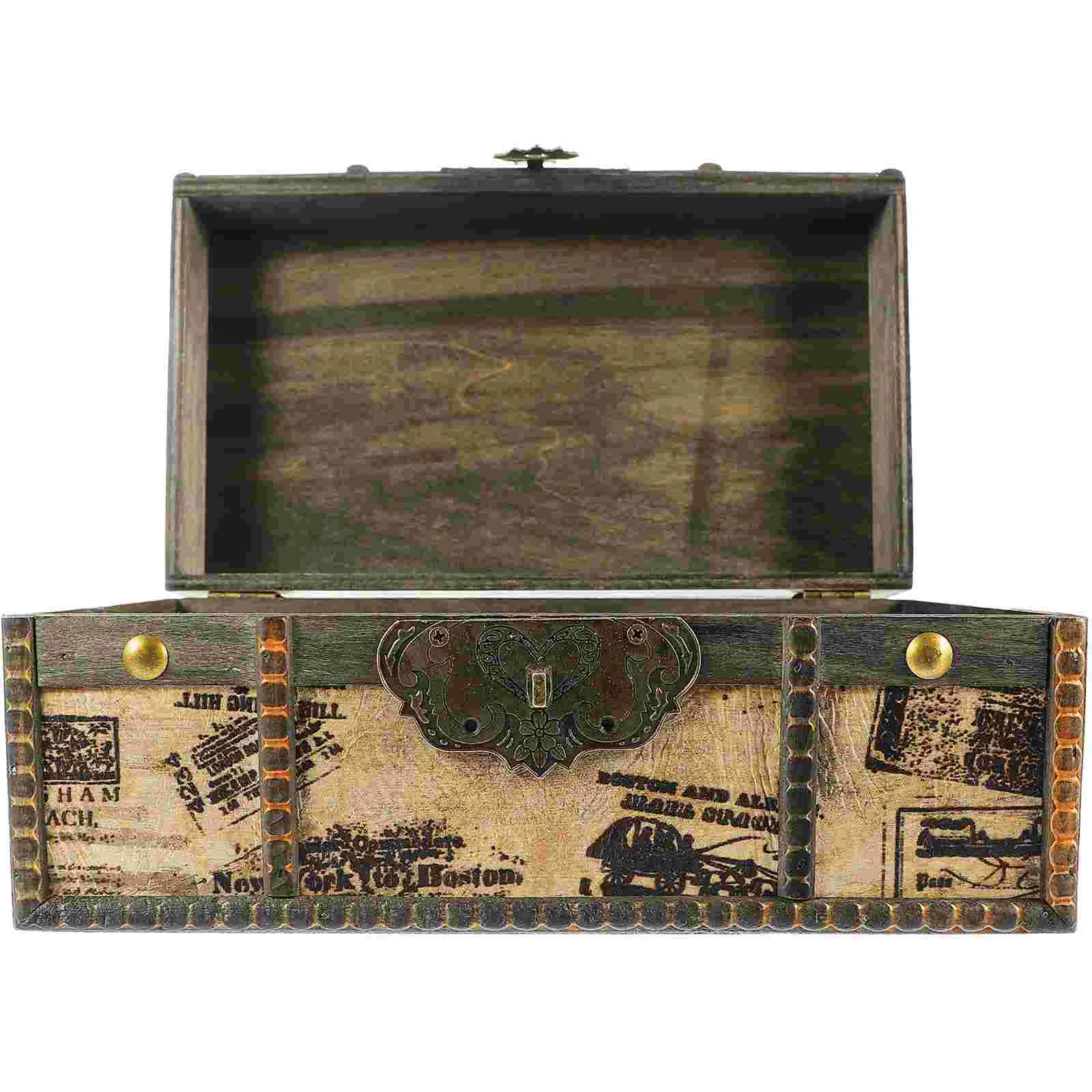 Vintage Wood Treasure Chest Keepsake Jewelry Pirate Treasure Box Decorative Wooden Box Antique Jewelry Organizer Lock Office
Vintage Wood Treasure Chest Keepsake Jewelry Pirate Treasure Box Decorative Wooden Box Antique Jewelry Organizer Lock Office
