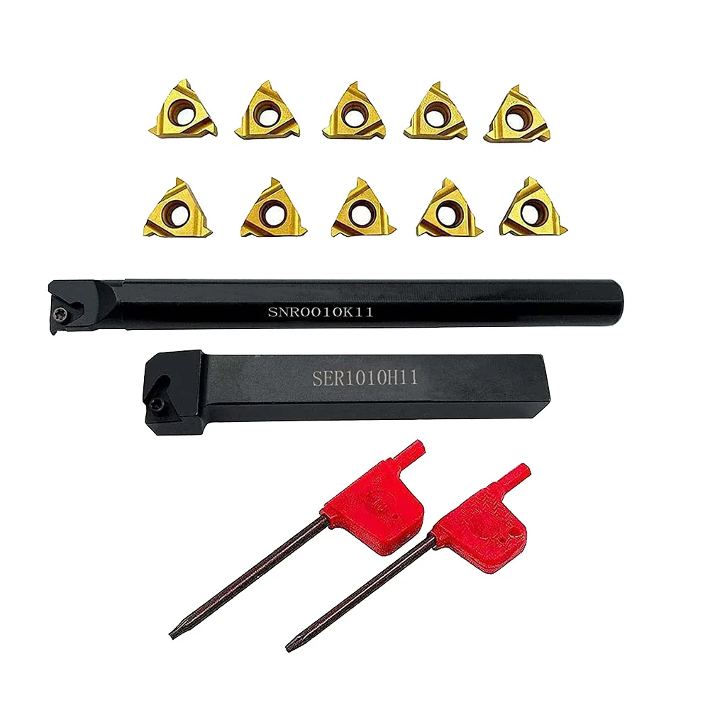 Threading Tool Holder 1 Set 11ER AG60 Alloy Steel External Internal Set T8 Wrench W/ Inserts Wrench Workholding
Threading Tool Holder 1 Set 11ER AG60 Alloy Steel External Internal Set T8 Wrench W/ Inserts Wrench Workholding