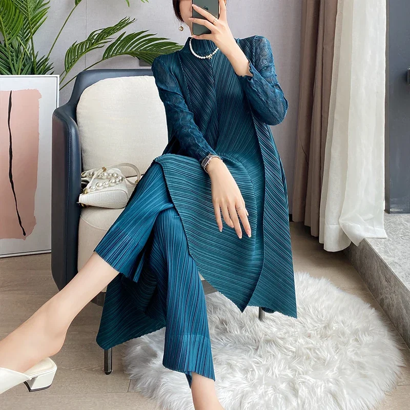 Miyake Sets Women Pleated Two Piece Set Fall 2024 Winter New Loose Casual Suit Lace Fashion Long Dress Top Pencil Pant
Miyake Sets Women Pleated Two Piece Set Fall 2024 Winter New Loose Casual Suit Lace Fashion Long Dress Top Pencil Pant