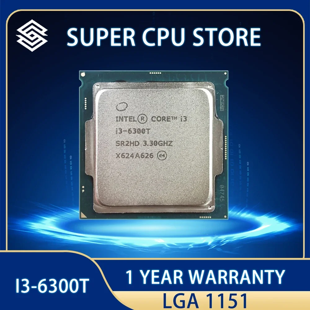 

Intel Core i3-6300T i3 6300T CPU Processor 4M 35W 3.3 GHz Dual-Core Quad-Thread LGA 1151