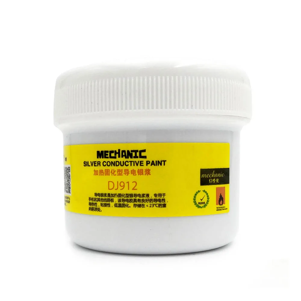 MECHANIC DJ912 100g 100% Silver Conductive Glue Wire Electrically Paste Adhesive Paint PCB Repair Tool
MECHANIC DJ912 100g 100% Silver Conductive Glue Wire Electrically Paste Adhesive Paint PCB Repair Tool