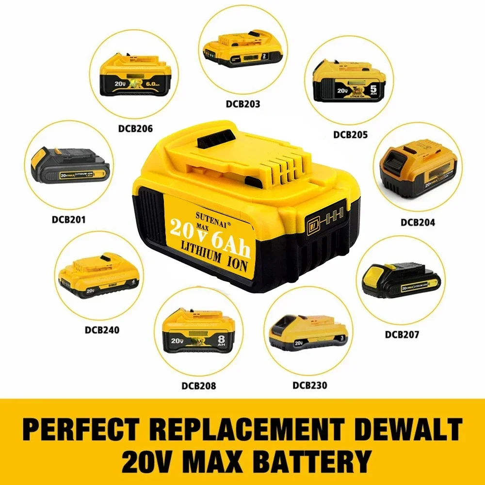 2023 Upgrade DCB200 20V 6000mAh Battery , charger For Dewalt 18V DCB184 DCB200 DCB182 DCB180 DCB181 DCB182 DCB201 Tools Battery
2023 Upgrade DCB200 20V 6000mAh Battery , charger For Dewalt 18V DCB184 DCB200 DCB182 DCB180 DCB181 DCB182 DCB201 Tools Battery