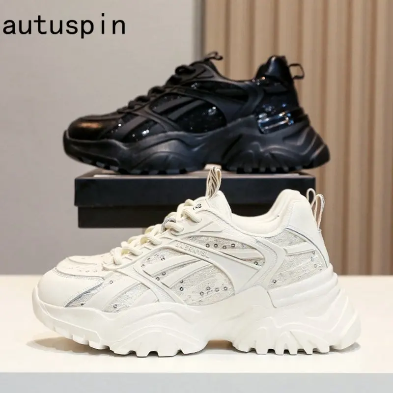 Autuspin Fashion Tide Women's Sneakers Genuine Leather Flat Platform Casual Shoes Woman Spring Sequined Cloth Vulcanized Sneaker
Autuspin Fashion Tide Women's Sneakers Genuine Leather Flat Platform Casual Shoes Woman Spring Sequined Cloth Vulcanized Sneaker