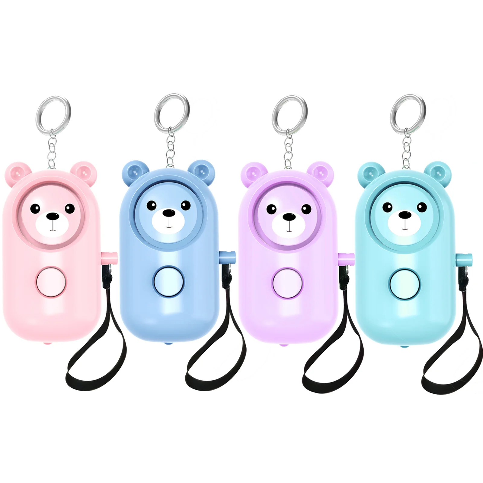 

Bear Style Emergency Alarms Safety Alarm Keychain Protection Devices 130Db Personal Siren Ring With Led Light Safety Alarm