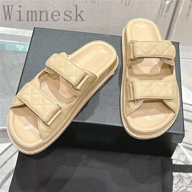 

Summer New Open Toe Women Slippers Round Toe Thick Sole Runway Outdoor Casual Beach Slippers Female Flat Comfort Slippers 2024