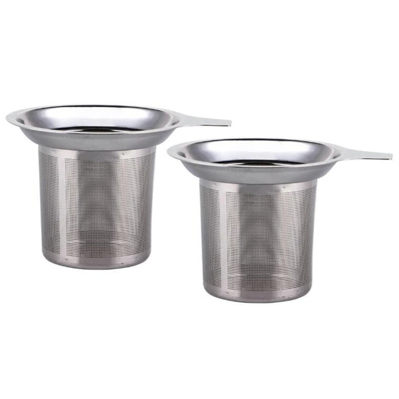 

2X Reusable Stainless Steel Mesh Tea Infuser Tea Strainer Teapot Tea Leaf Spice Filter Drinkware Kitchen Accessories
