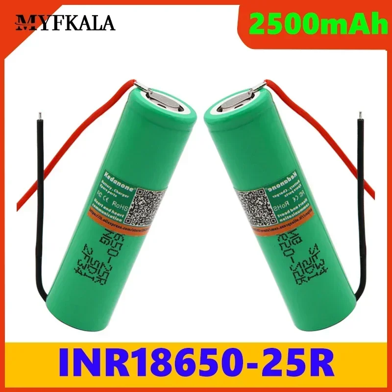 100% NEW Original INR18650-25R 2500mAh Brand for 18650 Battery 2500mAh Rechargeable Battery 3.6V INR18650 25R+DIY Wire
100% NEW Original INR18650-25R 2500mAh Brand for 18650 Battery 2500mAh Rechargeable Battery 3.6V INR18650 25R+DIY Wire