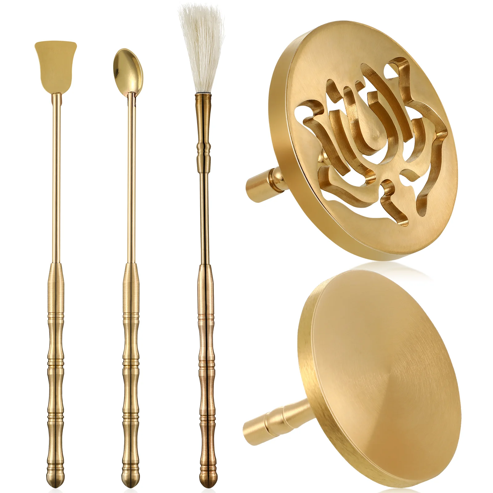 

5 Pcs Brass Incense Molds Tools Set Incense Spoon Press Brush Mold DIY Fragrance Accessory for Home Yoga Meditation
