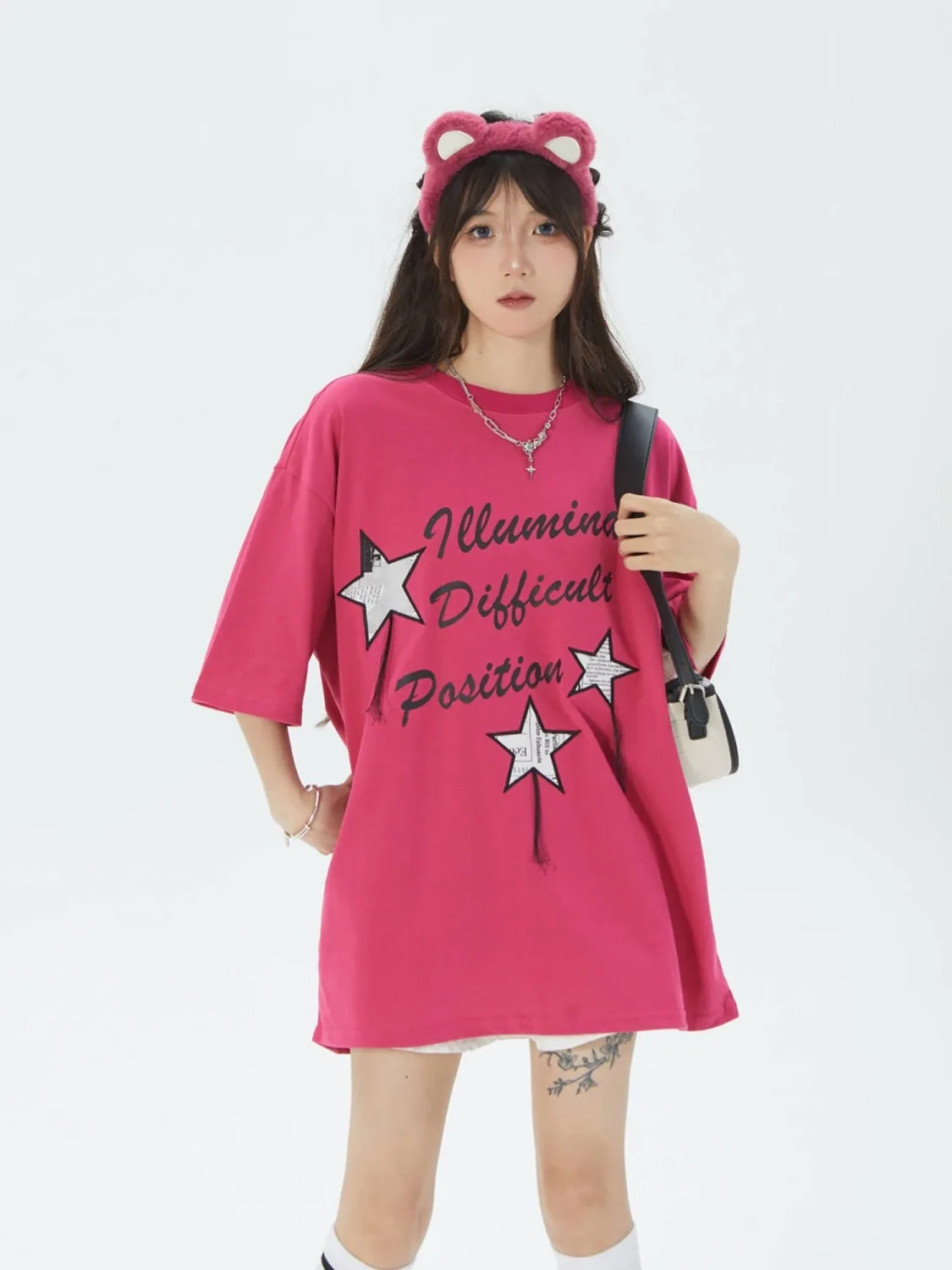 American letter star printed short-sleeved T-shirt for women national trend summer fashion Korean style loose casual couple tops
American letter star printed short-sleeved T-shirt for women national trend summer fashion Korean style loose casual couple tops
