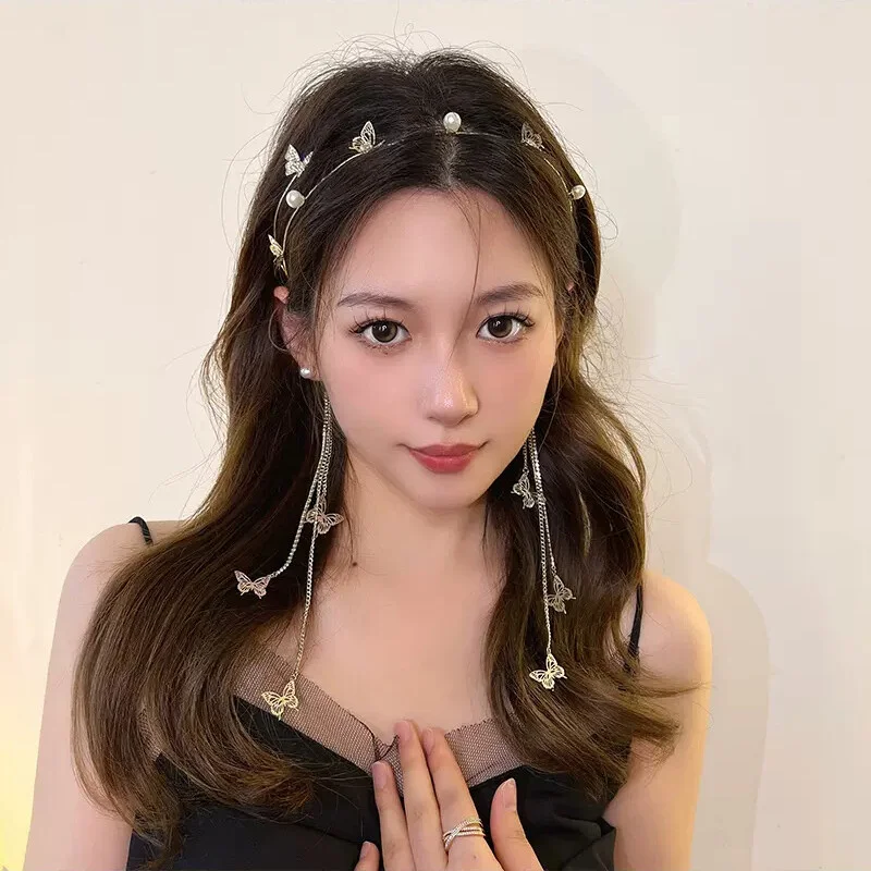Pearl Butterfly Tassel Headband for Women Crystal Rhinestone Handmade Wedding Headdress Headband Woman Hair Accessories
Pearl Butterfly Tassel Headband for Women Crystal Rhinestone Handmade Wedding Headdress Headband Woman Hair Accessories