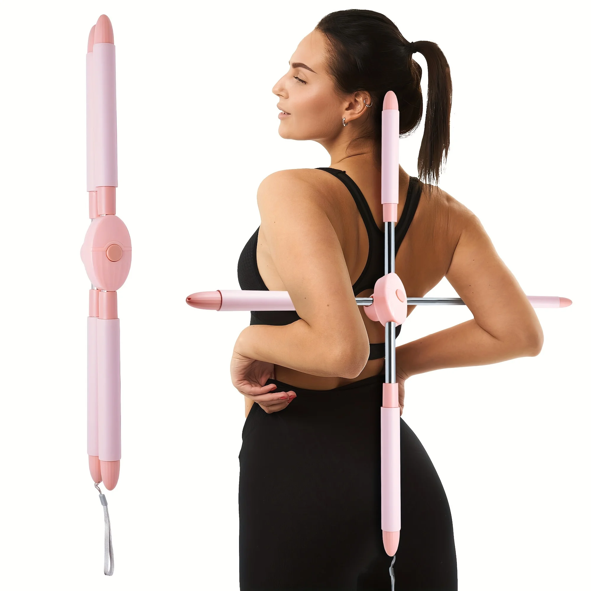 

Back Straightener Posture Corrector Device - Hunchback Corrector with Carry Bag for Easy Portability - Comfort-Padded Yoga Stick