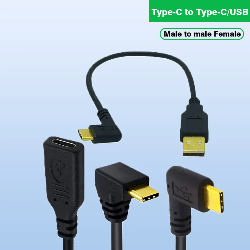 

Удлинитель для кабеля USB-C Type C, вверх вниз, влево, вправо, под углом 90 градусов, штекер-штекер, гнездо USB 3,1
