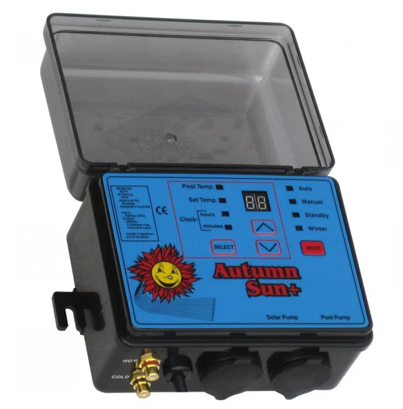 Australian design solar controller with temperature probe used for solar heating
Australian design solar controller with temperature probe used for solar heating