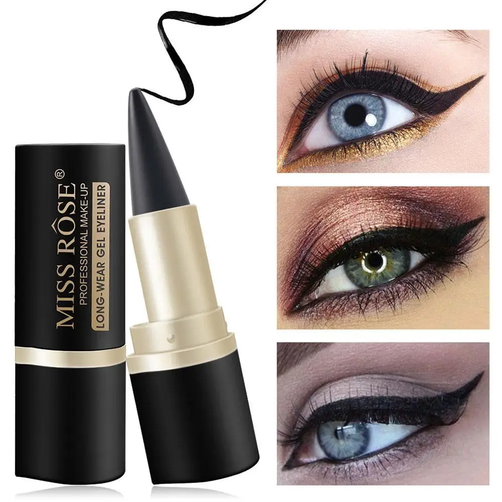 

Black Eyeliner Pencil Waterproof Eye Enhancing Stick Solid Thick Gel Smooth 24 Hours Long Lasting Smoky Eye Liner Cosmetic Beaut