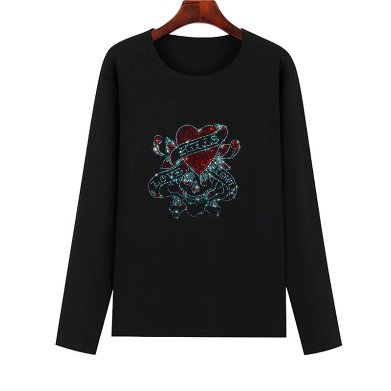 Autumn T-shirt Women's long-sleeved New Creative skull blouse oversized T-shirt pattern Women's T-shirt
Autumn T-shirt Women's long-sleeved New Creative skull blouse oversized T-shirt pattern Women's T-shirt