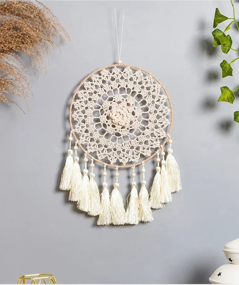 Eucalyptus Dream Catcher Wind Chime with Fringes 2 S0f51361abcb94bcf98a701a55d2d23b61