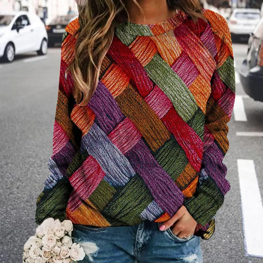 Women Top Colorful Print Retro Spring Top for Women Loose Pullover Plus Size T-shirt with Long Raglan Sleeves Mid Length Fit
Women Top Colorful Print Retro Spring Top for Women Loose Pullover Plus Size T-shirt with Long Raglan Sleeves Mid Length Fit