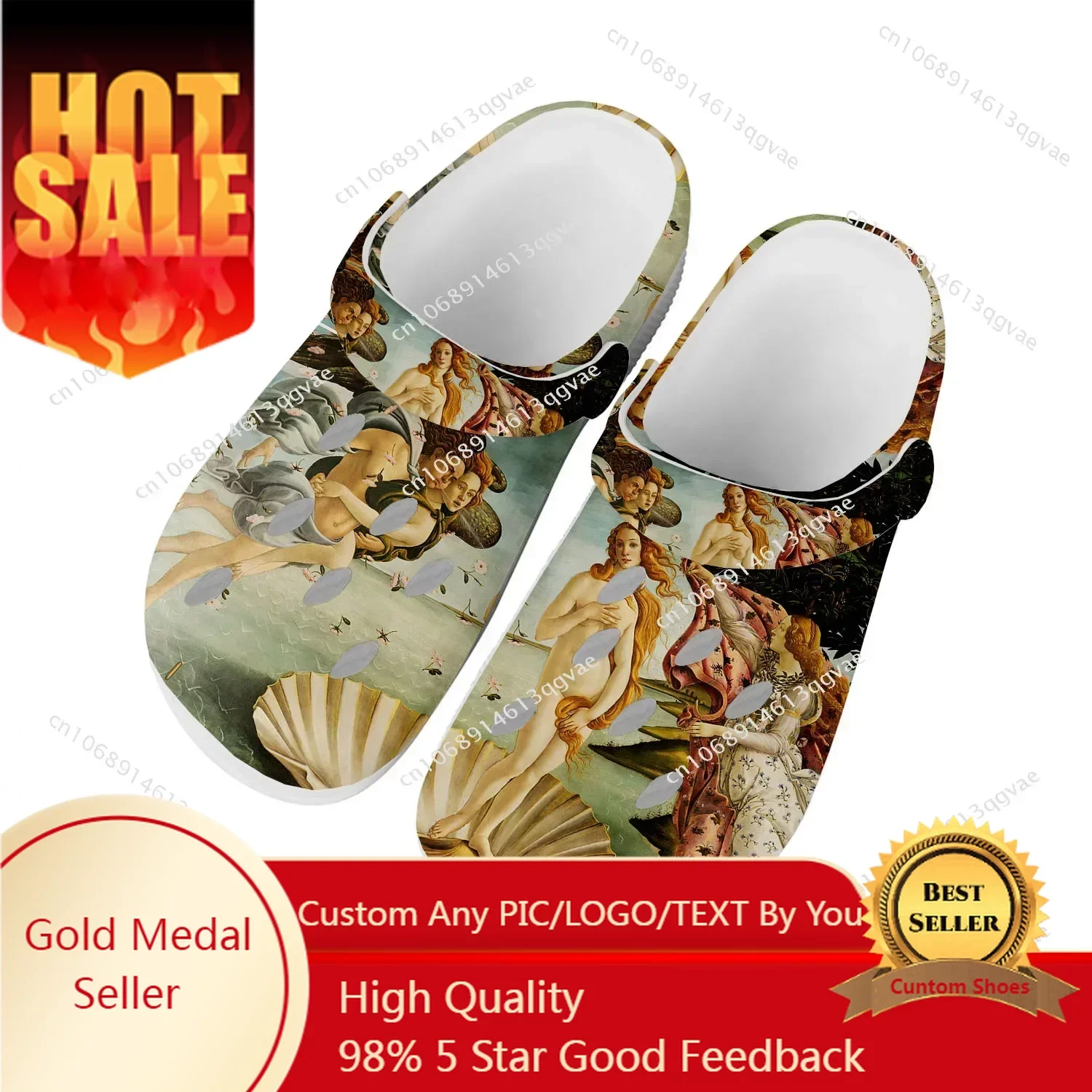 

The Birth of Venus Home Clog Mens Women Youth Boy Girl Sandals Garden Bespoke Home Clog Customize Shoe Beach Hole Slippers White