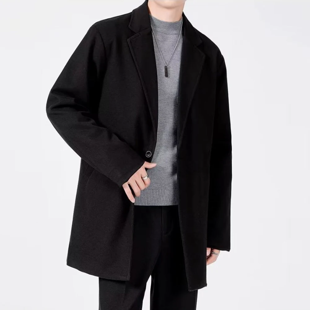 Comfy Mens Coat Male Overcoat Tops Woolen Cloth Coat Casual Handsome Korean Style Lapel Medium Length Overcoat
Comfy Mens Coat Male Overcoat Tops Woolen Cloth Coat Casual Handsome Korean Style Lapel Medium Length Overcoat