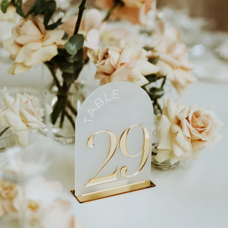 

Wedding Table Number Gold Mirrored Acrylic Arched Table Numbers Wedding Decor Signs Restaurant Table Number Meeting Table Plates