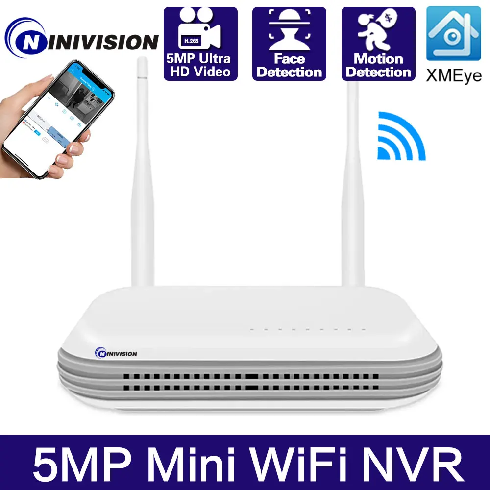 ICsee Wifi NVR Mini 4CH 5MP/8CH 3MP XMeye WIFI Video Recorder For Wireless Security System TF Card Slot Face Detection P2P H.265
ICsee Wifi NVR Mini 4CH 5MP/8CH 3MP XMeye WIFI Video Recorder For Wireless Security System TF Card Slot Face Detection P2P H.265