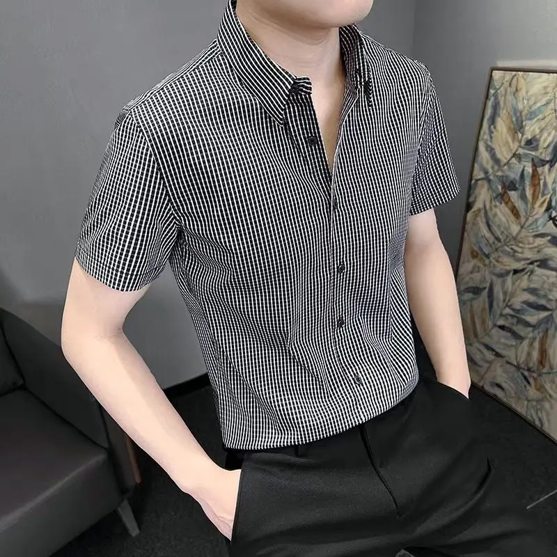 2024 Summer Men's New Fashion Short Sleeve Plaid Shirts Male Turn Down Collar Blouses Men Korean Slim Fit Casual Shirt D18
2024 Summer Men's New Fashion Short Sleeve Plaid Shirts Male Turn Down Collar Blouses Men Korean Slim Fit Casual Shirt D18