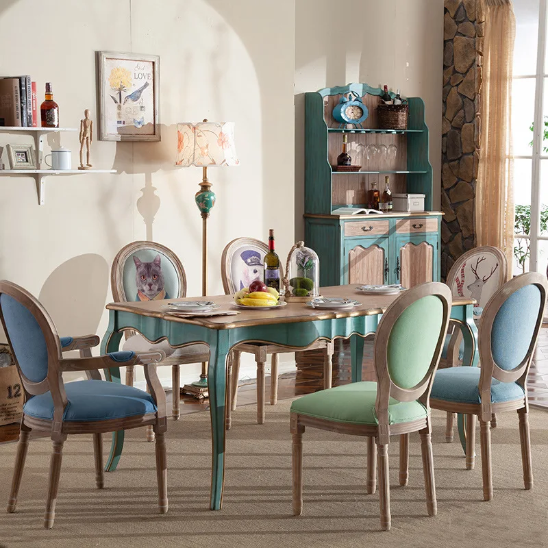 American Solid Wood Dining Table and Chair Set Household Small Apartment Rectangular French Retro
American Solid Wood Dining Table and Chair Set Household Small Apartment Rectangular French Retro