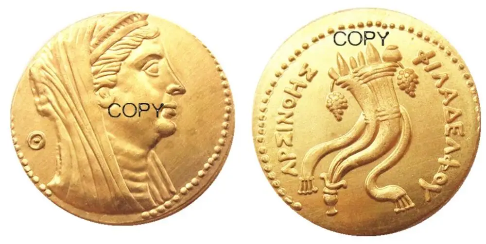 G(05) греческая позолоченная копировальная монета Oktodrachme Agypten Ptolemaios II 283-246
G(05) греческая позолоченная копировальная монета Oktodrachme Agypten Ptolemaios II 283-246