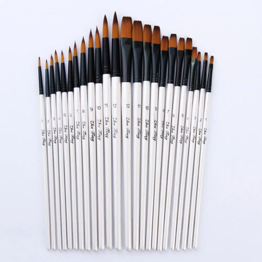 12Pcs Artist Paint Brush Set High Quality Nylon Hair Pointed Flat Top Paint Drawing Brush Watercolor Acrylic Oil Brush Painting
12Pcs Artist Paint Brush Set High Quality Nylon Hair Pointed Flat Top Paint Drawing Brush Watercolor Acrylic Oil Brush Painting