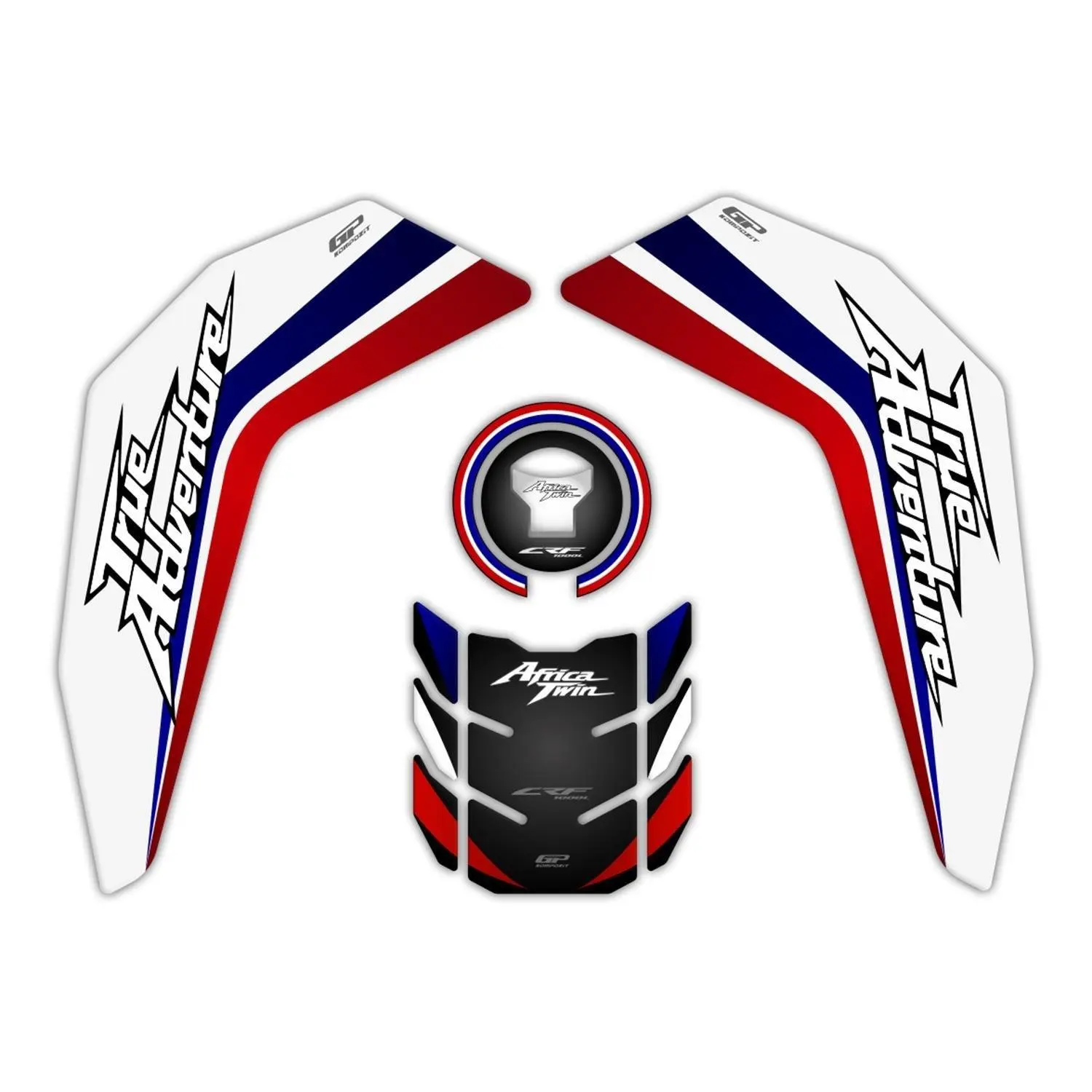 

GP Composite For Africa Twin 2016-2019 Compatible Tank Pad Set Tricolor