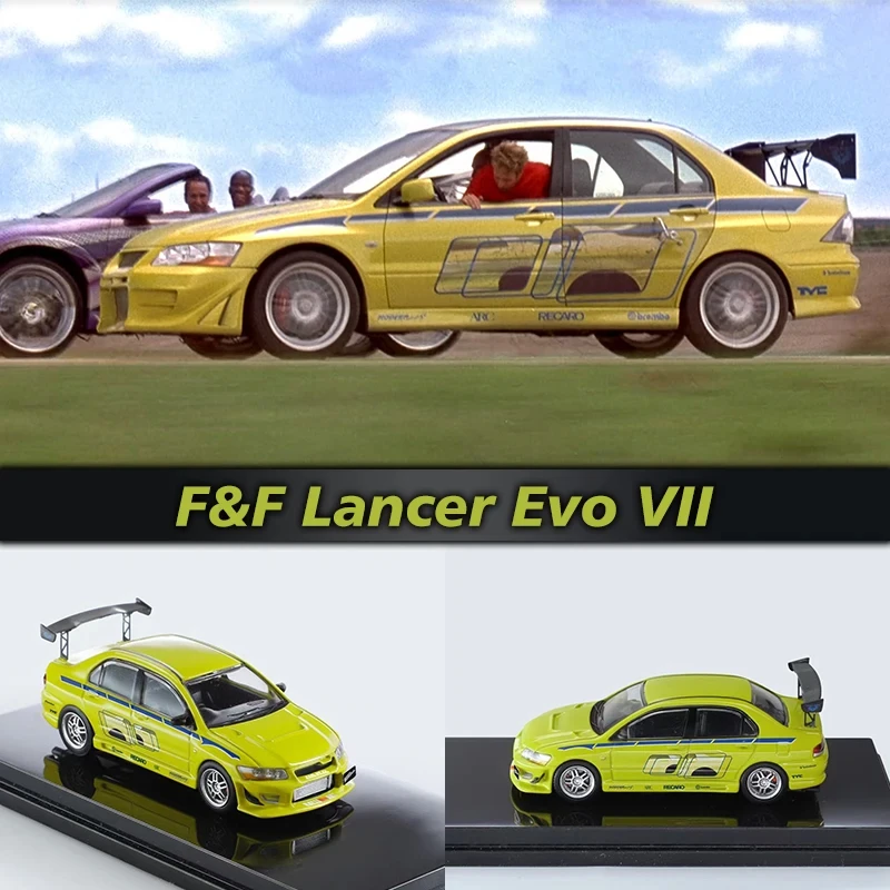 

PreSale FS 1:64 Lancer Evo VII FNF Green Diecast Diorama Car Model Collection Miniature Fast Speed