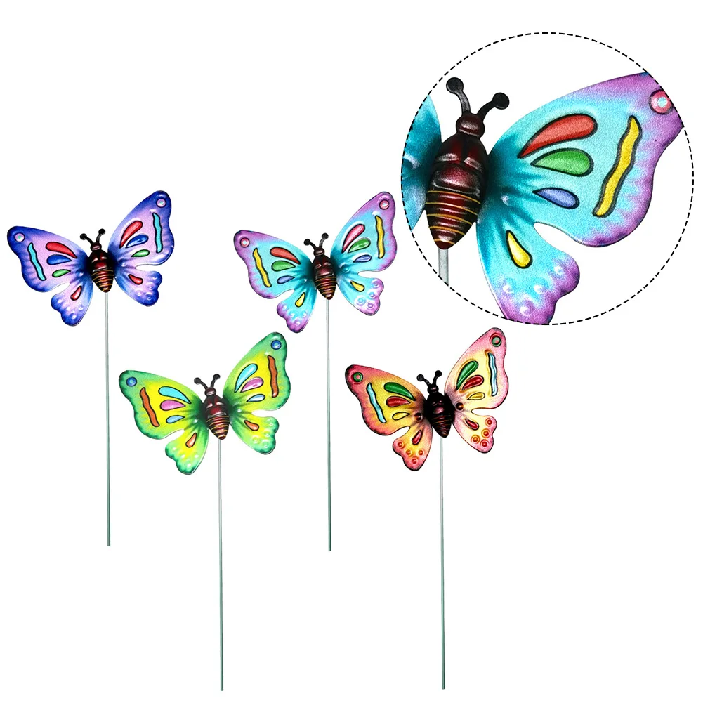 

4PCS Brand New Office Patio Butterflies Stakes Garden Plugin Butterflies Stakes Handicraft Hangings Home Décor