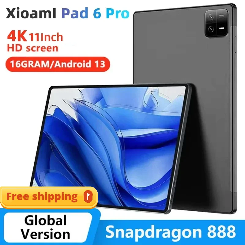

2023 Original Global Version HD 4K Pad 6 Pro Tablet Android 13.0 Snapdragon 888 16GB+512GB TabletsPC 5G Dual SIM Card or WIFI Mi