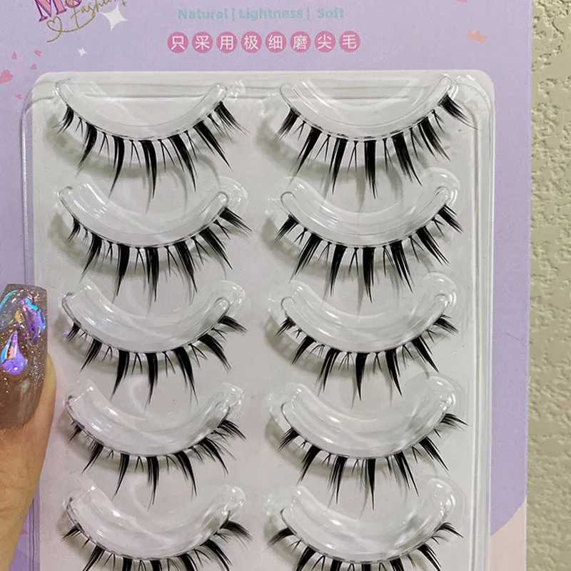 Cosplay&ware 1 5 Pairs Handmade Soft Wispy Curling False Eyelashes Natural Fairy Daily Volume Cosplay Makeup Extension Tools 18 Cosplay&ware 1 5 Pairs Handmade Soft Wispy Curling False Eyelashes Natural Fairy Daily Volume Cosplay Makeup Extension Tools -Zentai shop online S0f680b5d3c9d4b8885515592cb78c054I.jpg