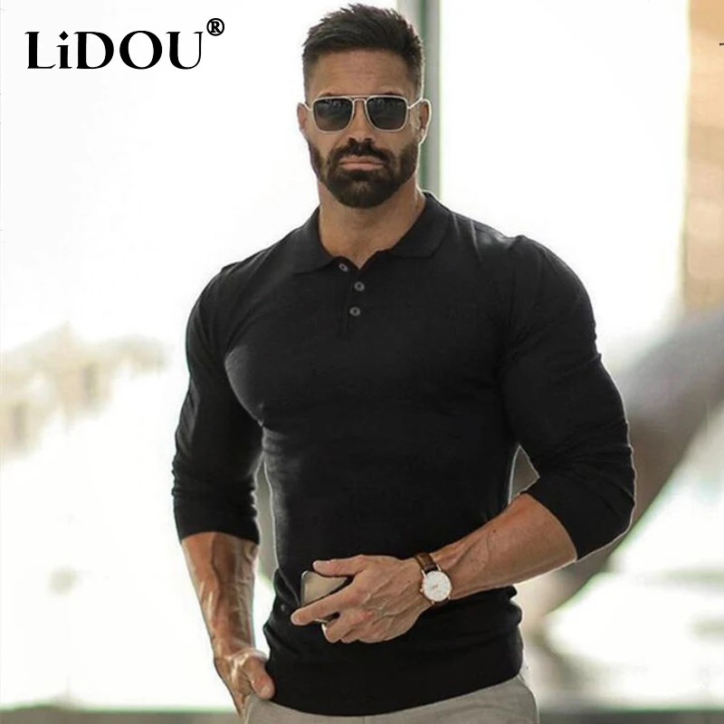 Autumn Winter Solid Long Sleeve Polo Neck Cotton T-Shirts Men Fitness Slim Fit Fashion Breathable Male Clothes Tee Gym Top Homme
Autumn Winter Solid Long Sleeve Polo Neck Cotton T-Shirts Men Fitness Slim Fit Fashion Breathable Male Clothes Tee Gym Top Homme
