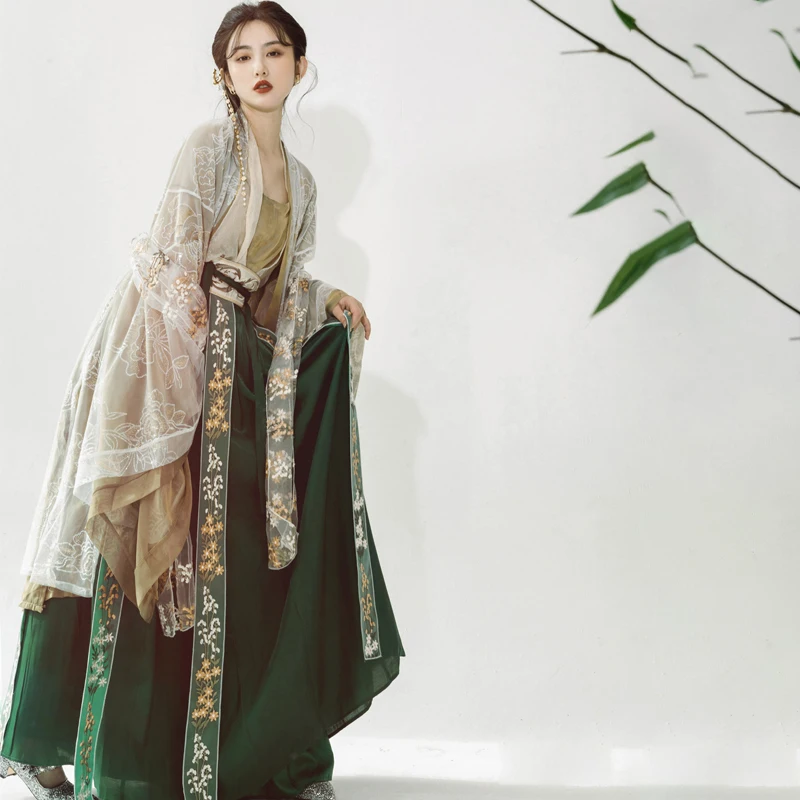 

2024 улучшенное китайское платье hanfu с золотой вышивкой, танцевальные костюмы, танцевальная одежда, женское изящное платье принцессы