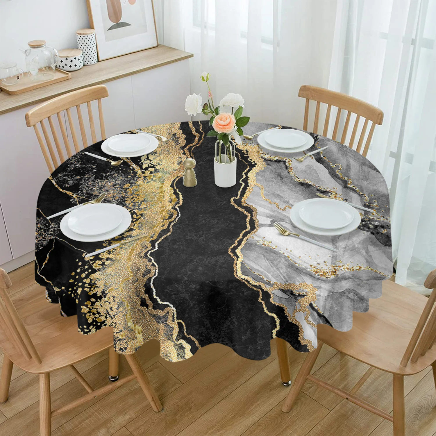 Abstract Black Marble Round Tablecloth Party Kitchen Dinner Table Cover Holiday Decor Waterproof Tablecloths Coffee Picnic Mat
Abstract Black Marble Round Tablecloth Party Kitchen Dinner Table Cover Holiday Decor Waterproof Tablecloths Coffee Picnic Mat