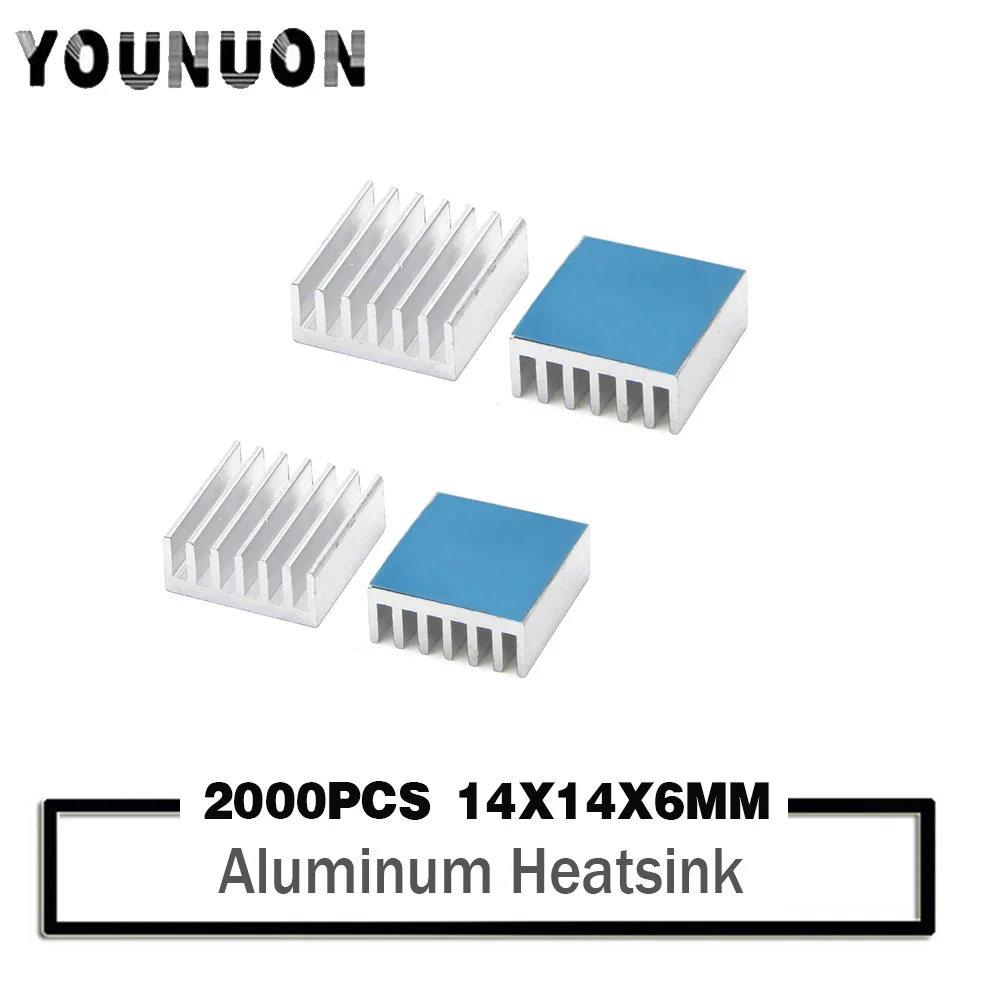 

2000Pcs YOUNUON 14x14x6mm Aluminum Heatsink Cooling Radiator Electronic IC Chip RAM LED Cooler Heat Dissipation